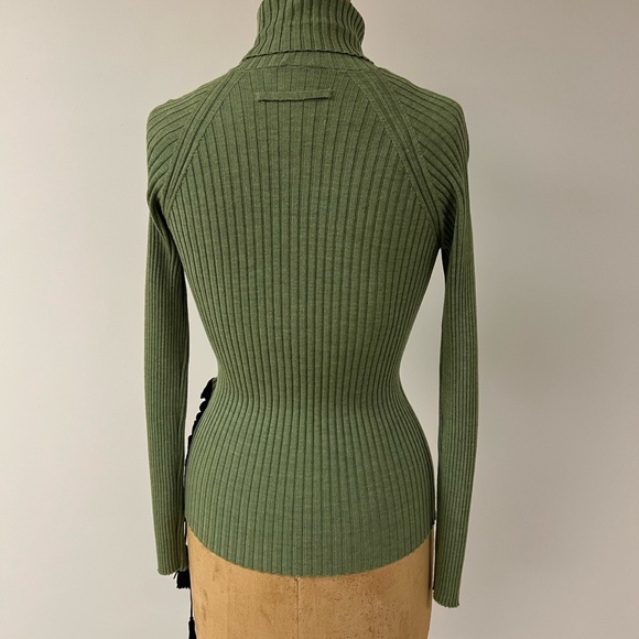 Jean Paul Gaultier vintage Olive Ribbed Turtleneck Sweater size S - Picture 2 of 7
